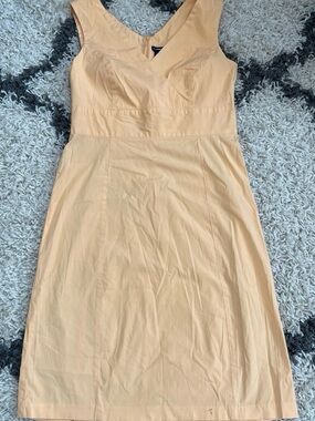 GAP Soft Peach V-Neck Sleeveless Midi Dress